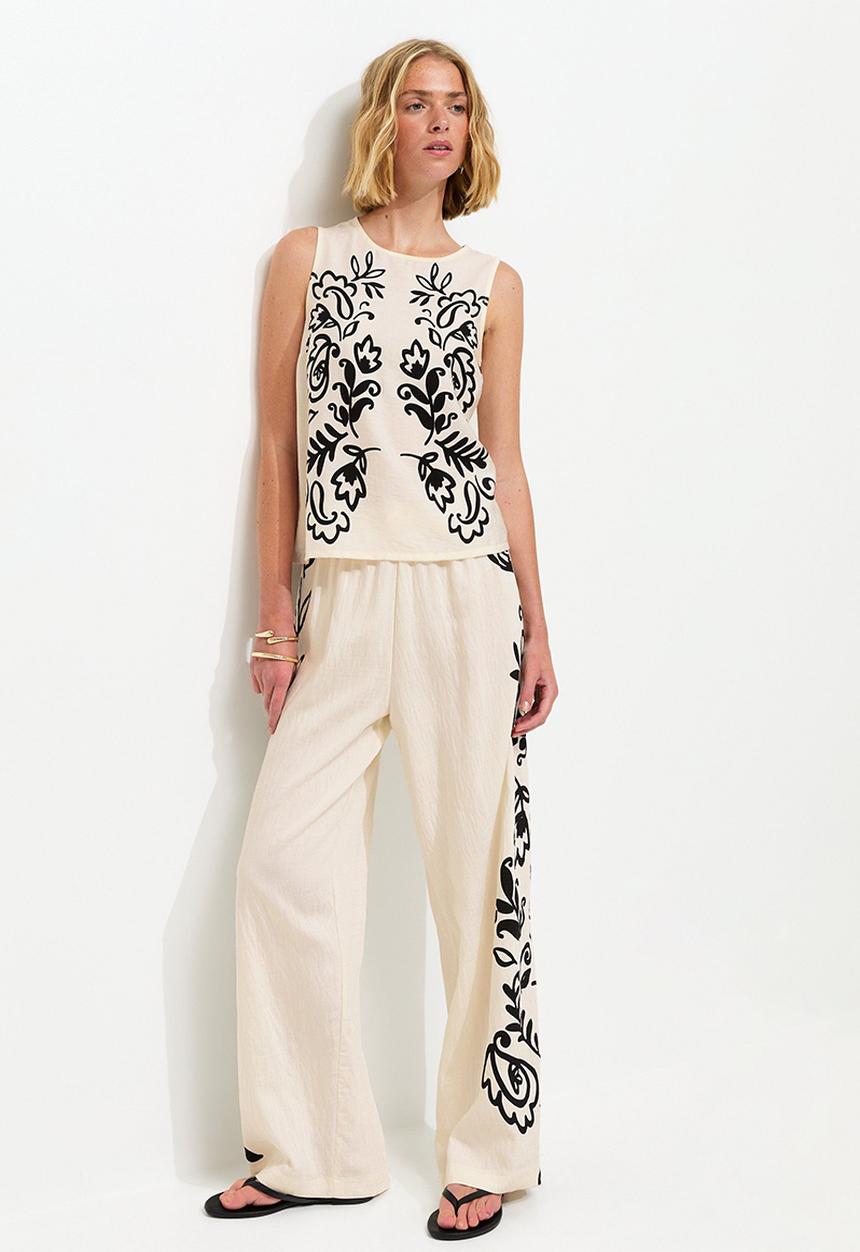 New Look - Paisley Print Tank Top - White