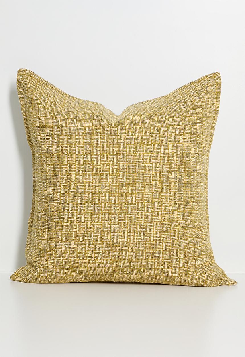 Grey Gardens - Cushion Cover - Ochre Maze 