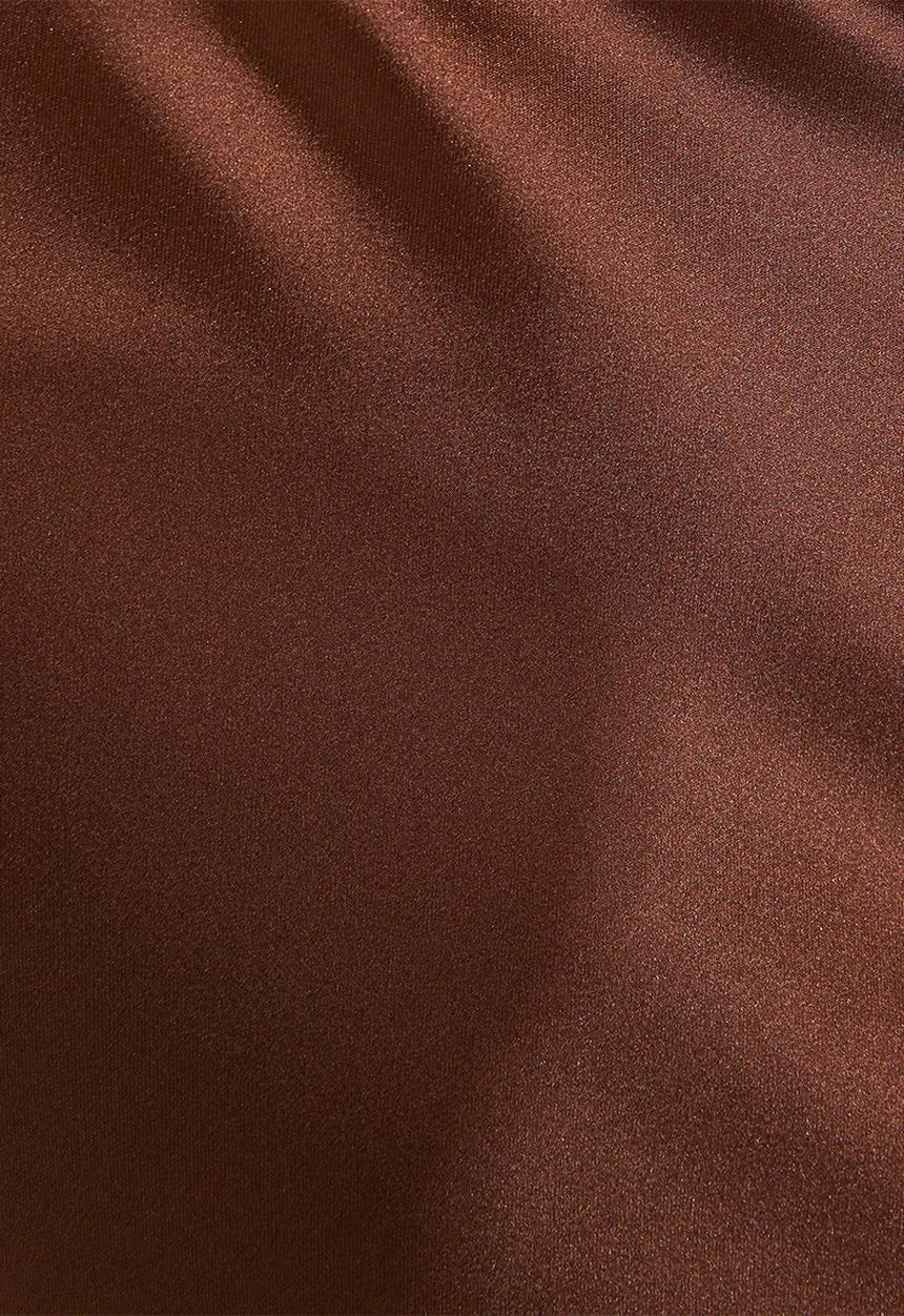 New Look - Satin Bias Cut Midi Skirt - Dark Brown