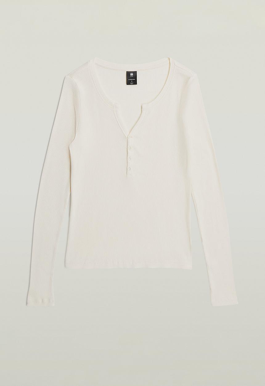 G-STAR - Deep v henley slim l\s wmn - eggnog