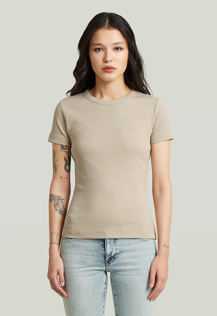 G-STAR - Slim rib t wmn - dk brick