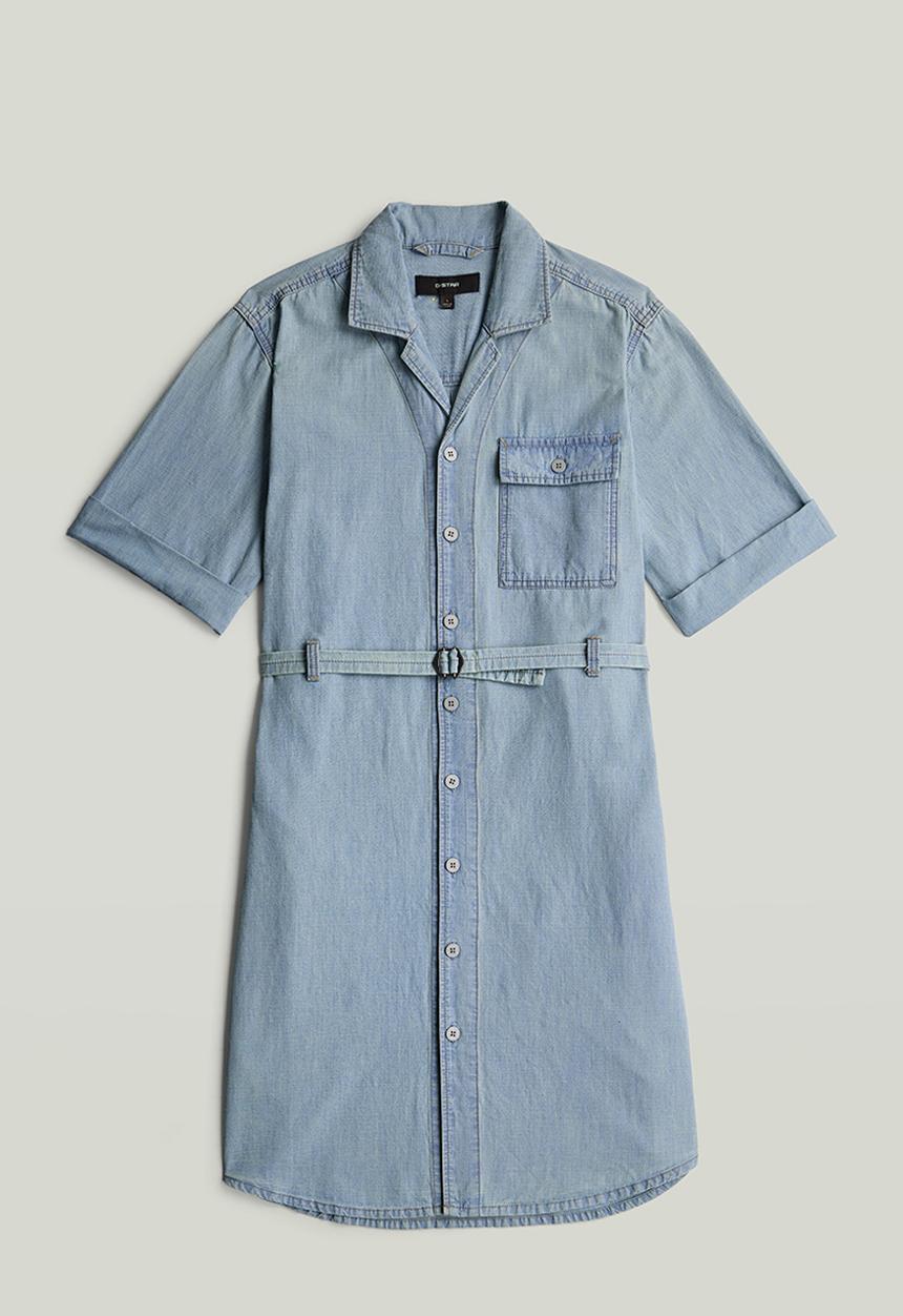 G-STAR - Belted shirt dress s\s wmn - vintage mirage