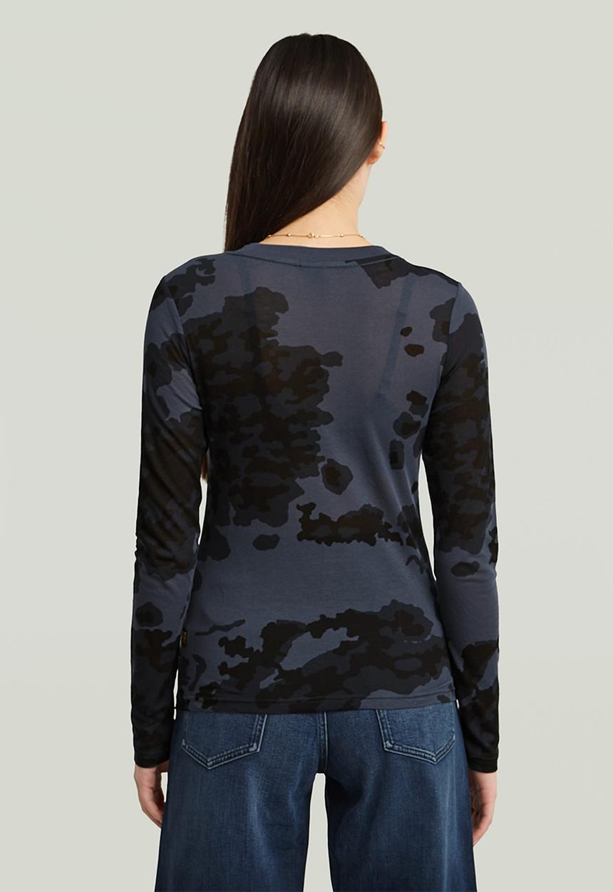G-STAR - Aop slim r t l\s wmn - india ink forest camo