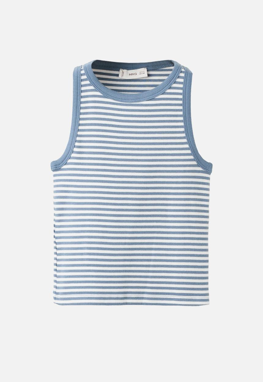 MANGO - T-Shirt RIBI - Medium Blue