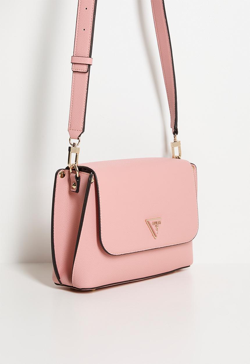 GUESS - Meridian Flap Crossbody Bag-Coral Pink
