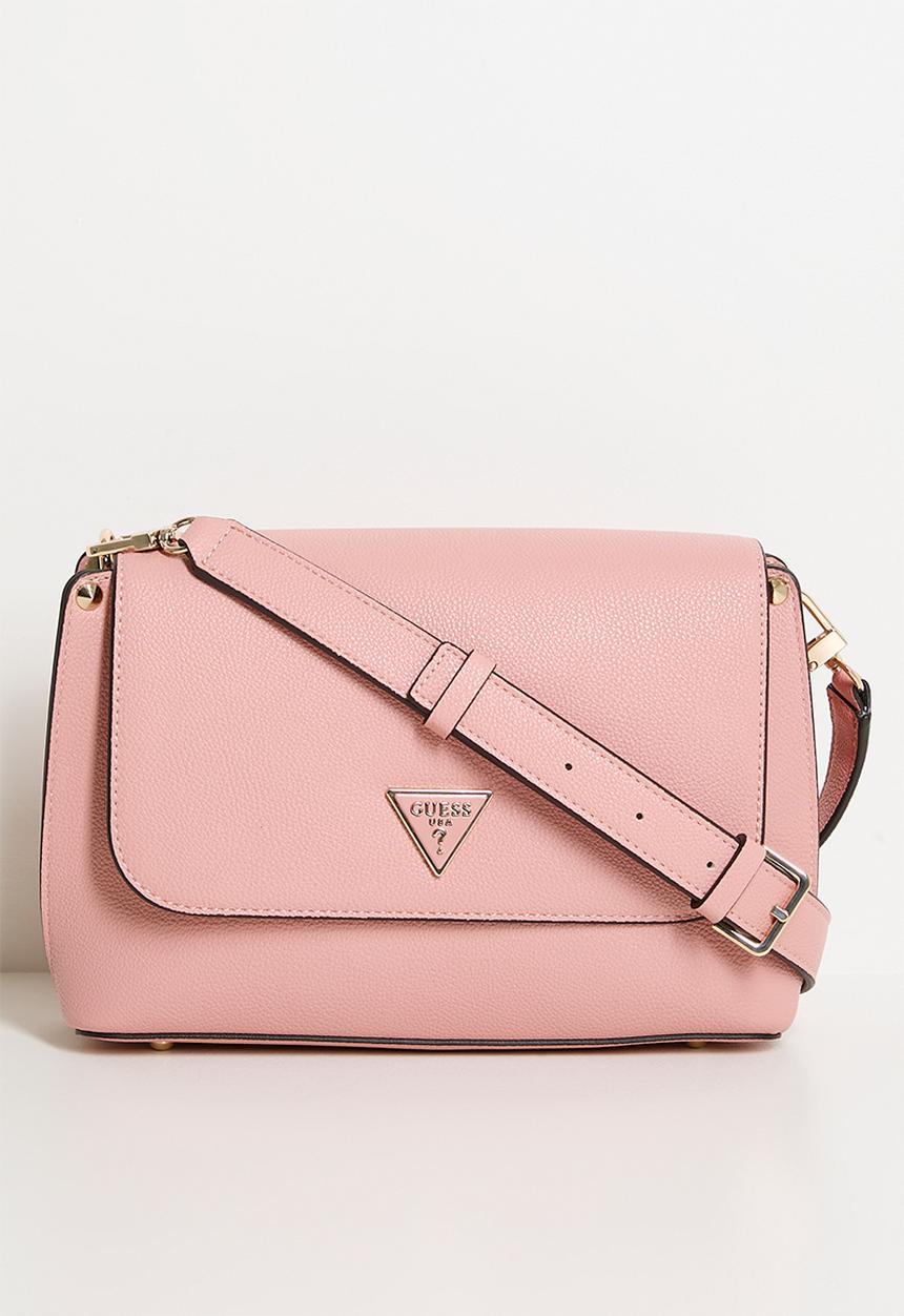 GUESS - Meridian Flap Crossbody Bag-Coral Pink