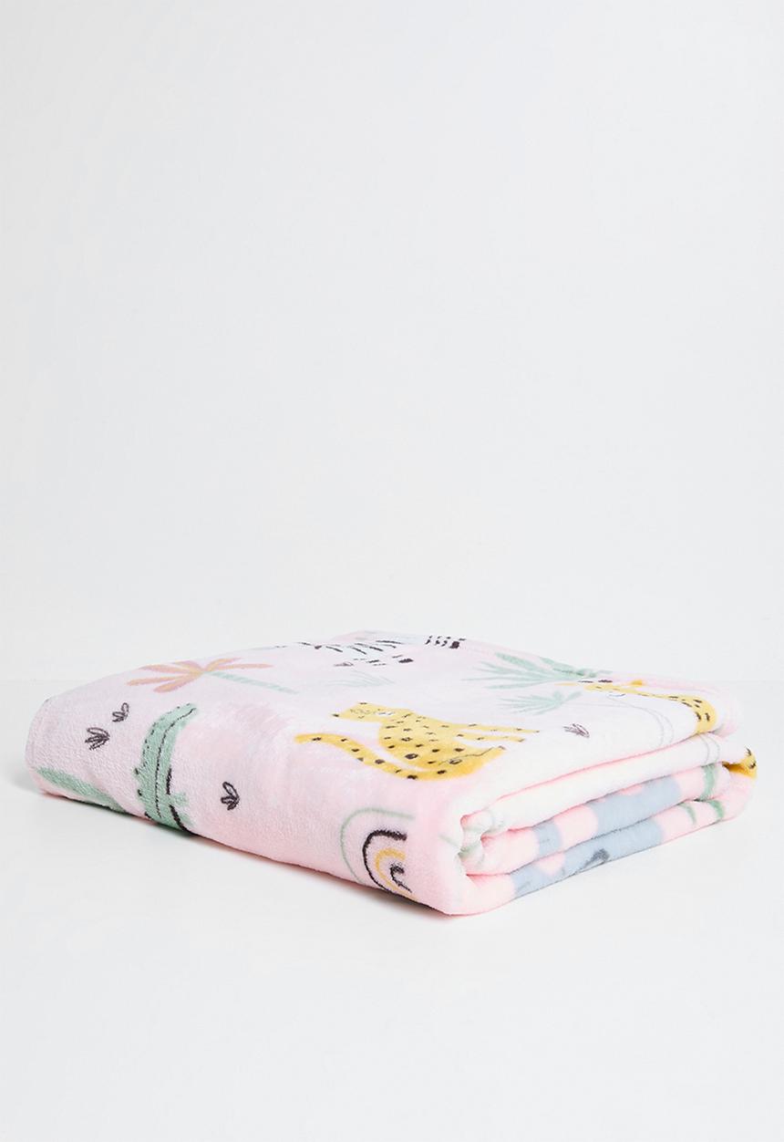 H&S - Woodland Flannel Blanket 120x150 - Rose