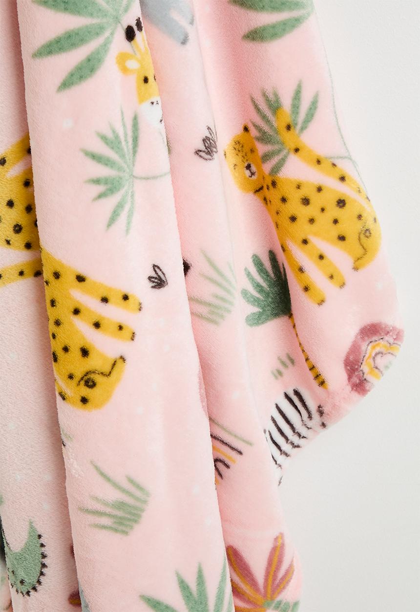 H&S - Woodland Flannel Blanket 120x150 - Rose
