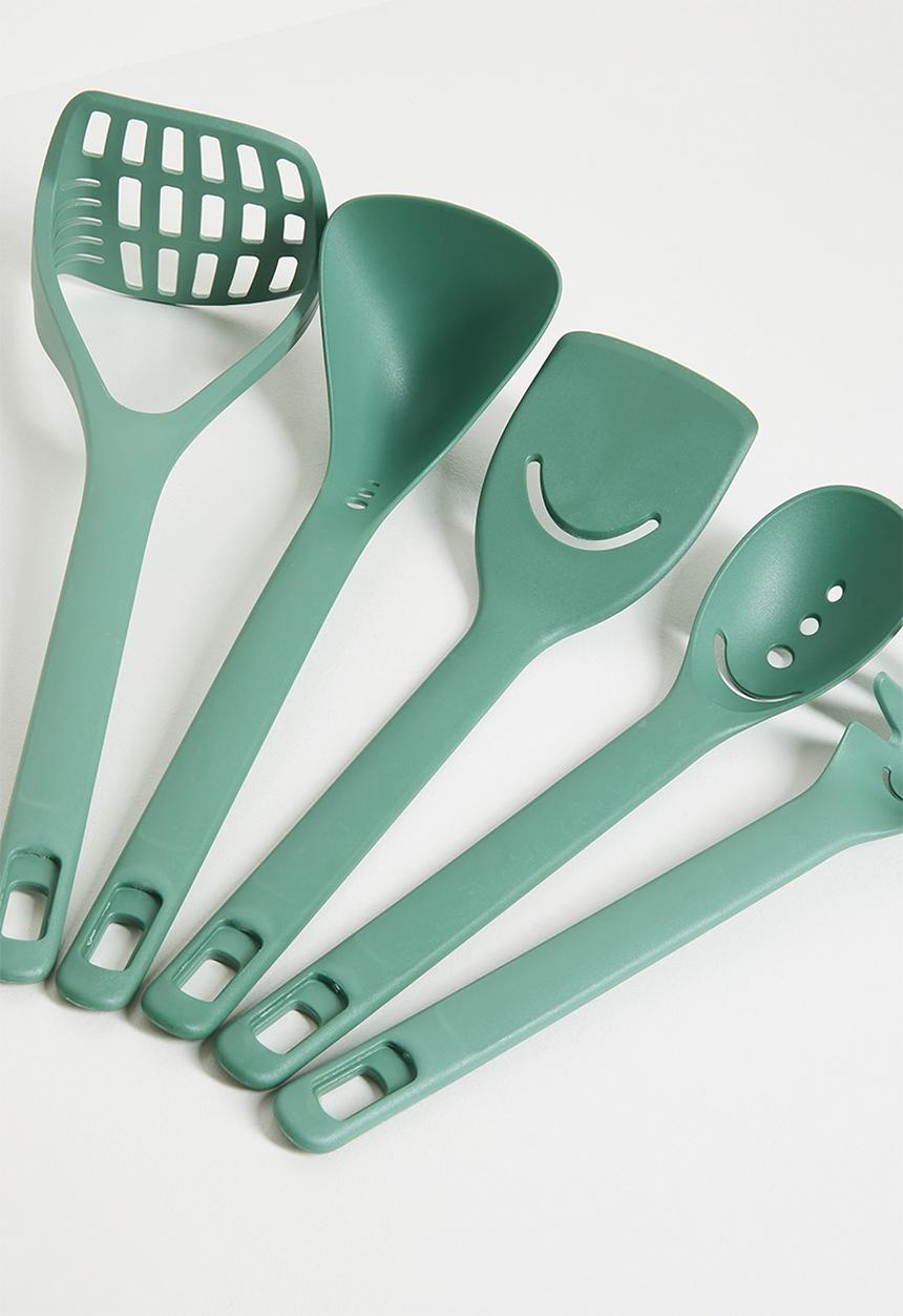 Excellent Houseware - Masher kitchen utensil set of 5 - Green