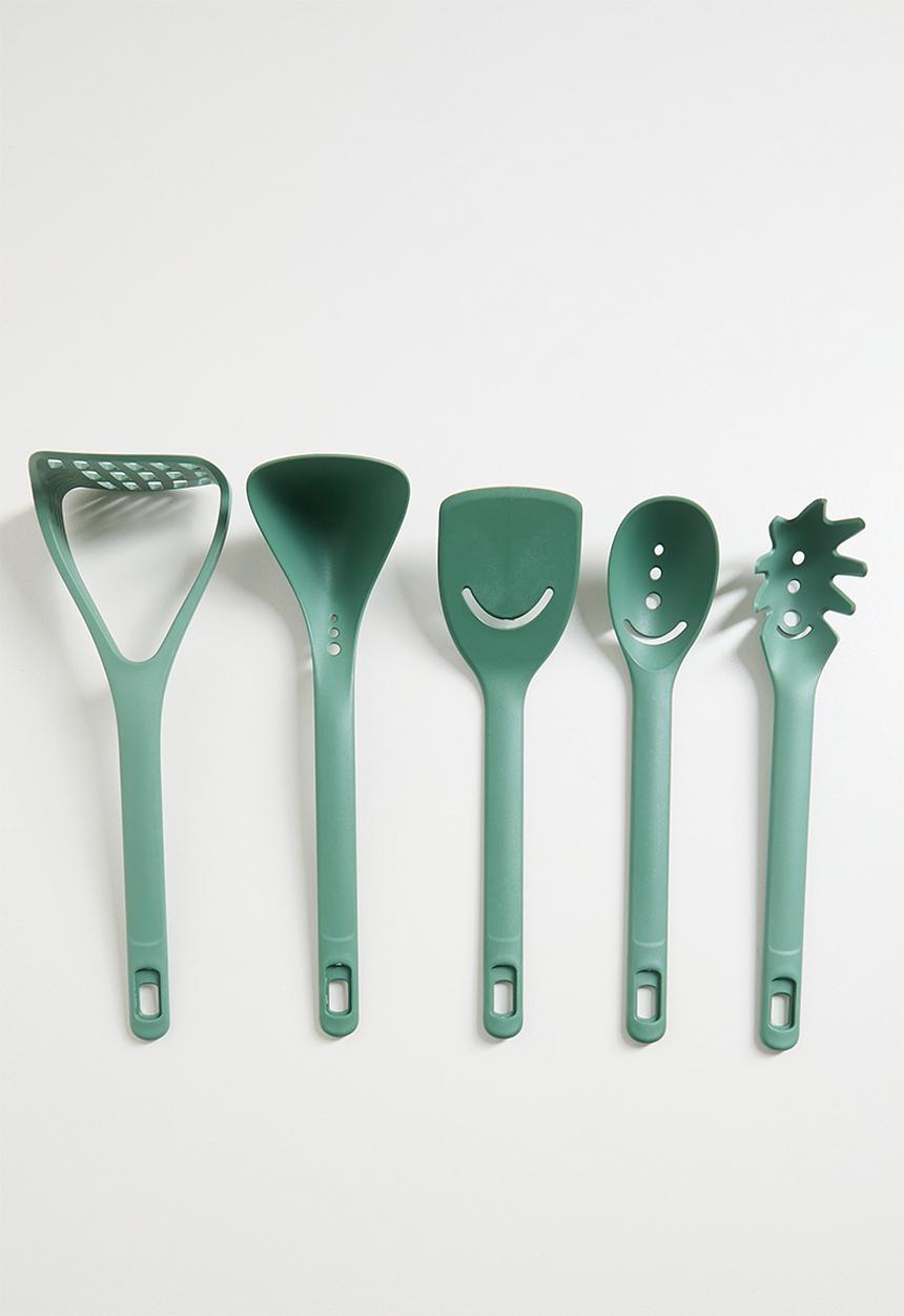 Excellent Houseware - Masher kitchen utensil set of 5 - Green
