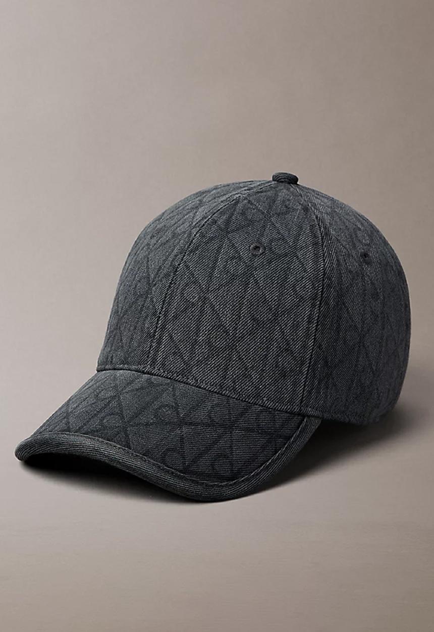 Calvin Klein - Denim emblem burnout w patch cap - charcoal grey