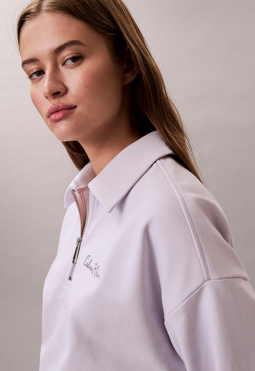 Ls french terry graphic qz sweatshirt - frosty lilac