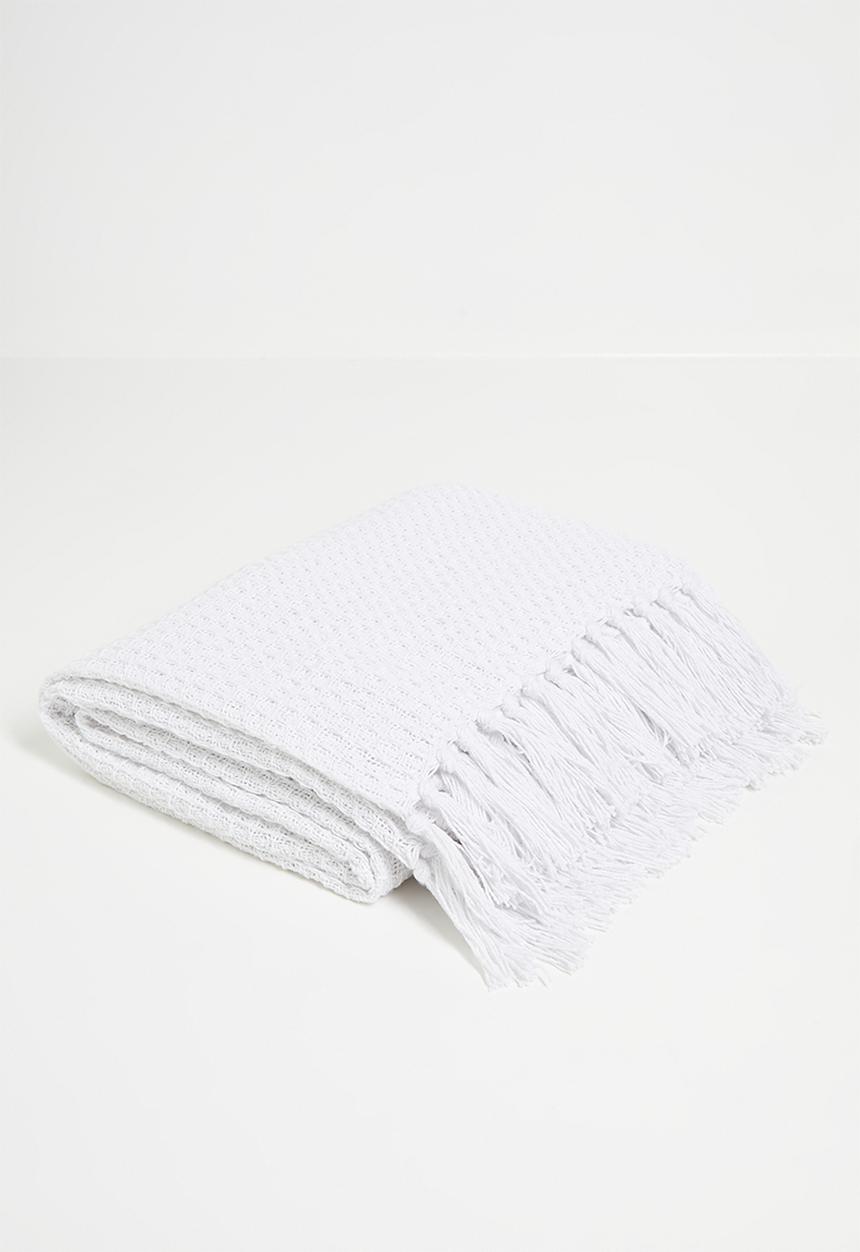 Sixth Floor - Wisp Waffle Cotton Throw - White 