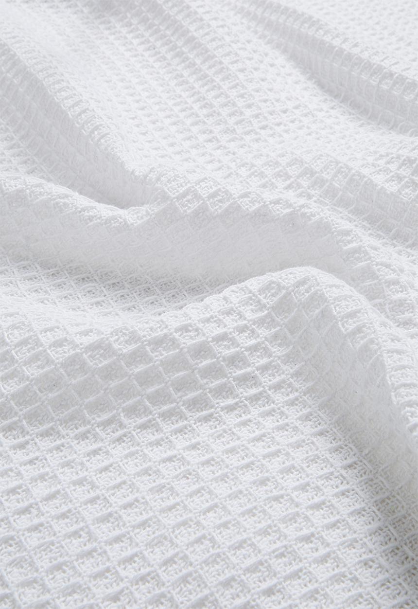 Sixth Floor - Wisp Waffle Cotton Throw - White 