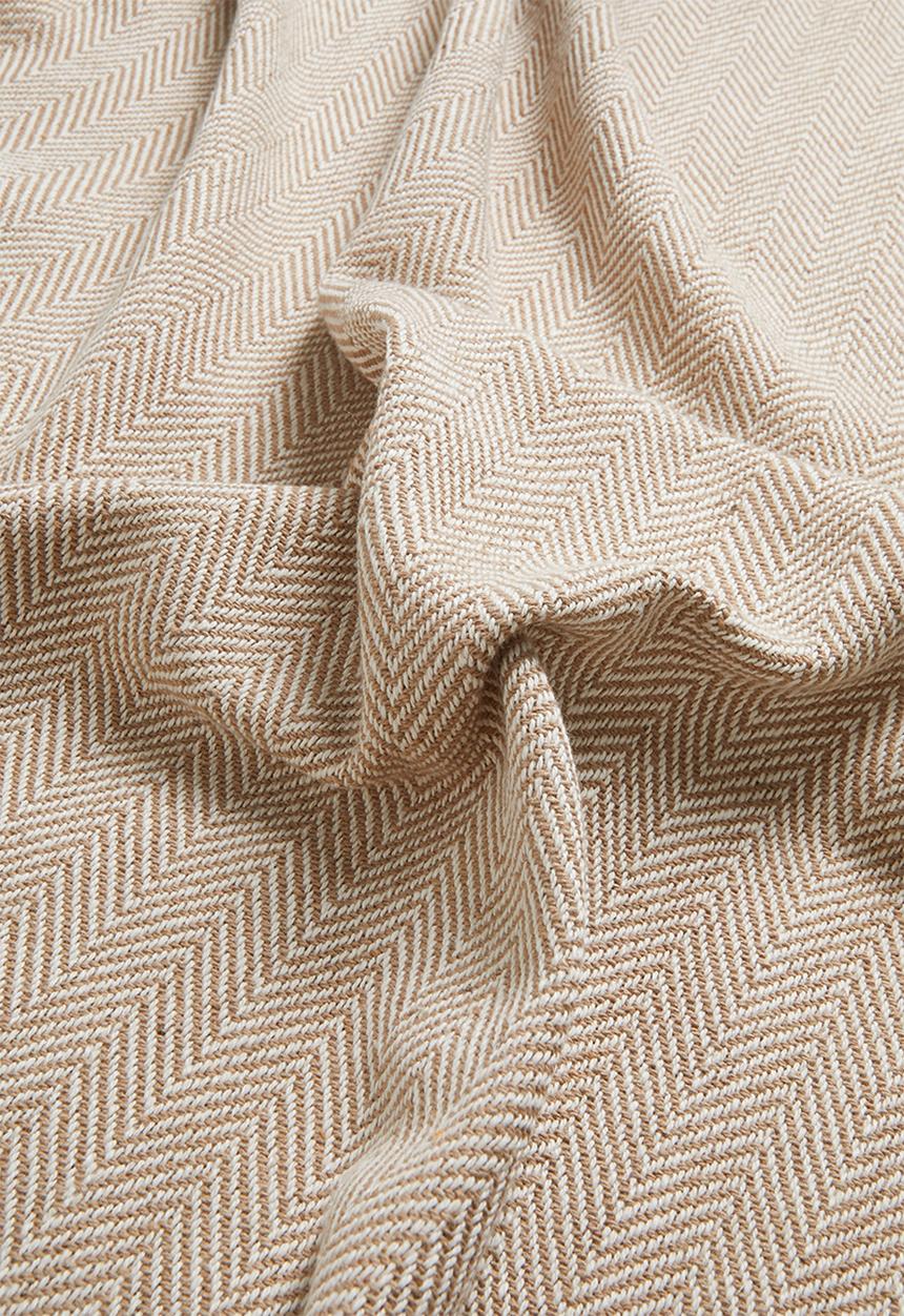 Sixth Floor - Brushed Cotton Chevron Throw Stone