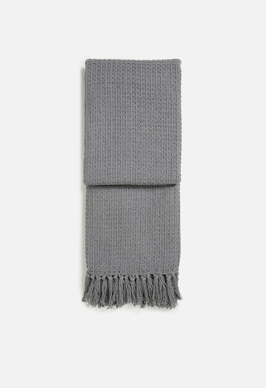 Sixth Floor - Wisp Waffle Cotton Throw Grey