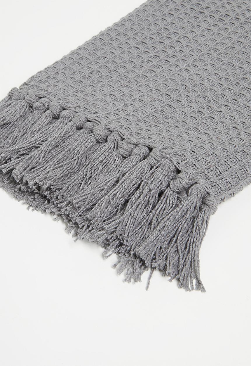 Sixth Floor - Wisp Waffle Cotton Throw Grey
