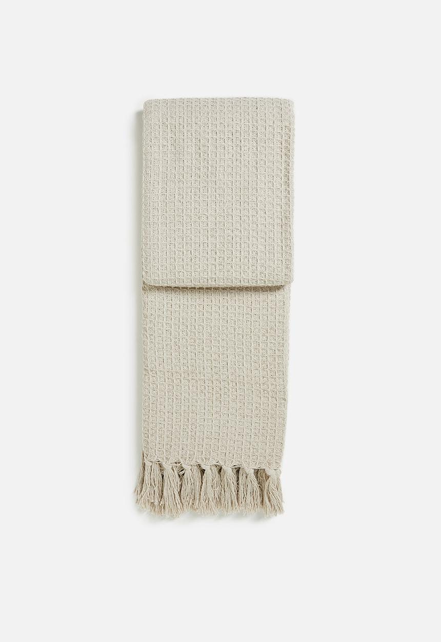 Sixth Floor - Wisp Waffle Cotton Throw - Stone
