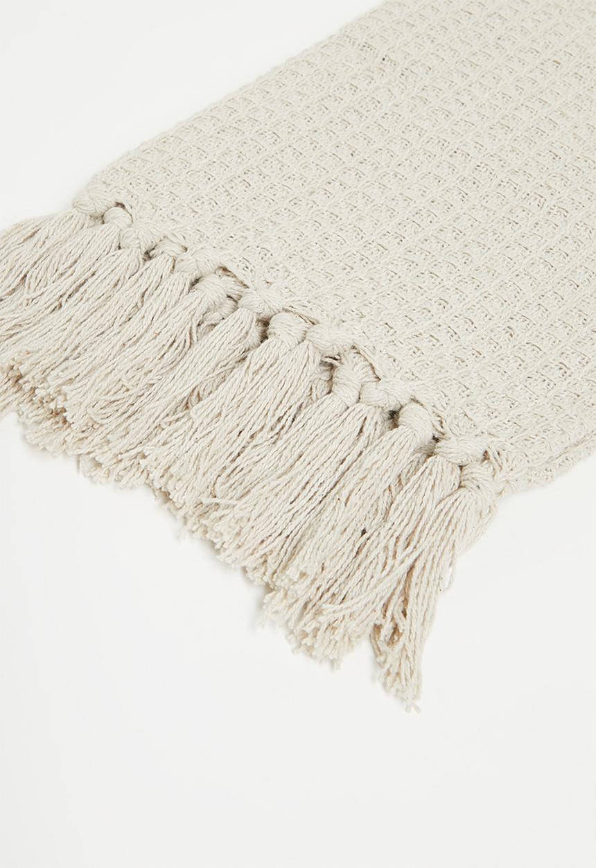 Sixth Floor - Wisp Waffle Cotton Throw - Stone