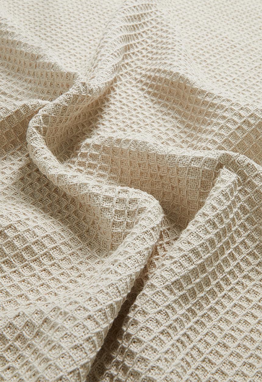 Sixth Floor - Wisp Waffle Cotton Throw - Stone