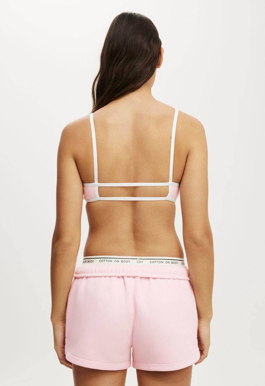 Cotton On - Ultra Soft Double Strap Back Crop - Cherry Dream/White