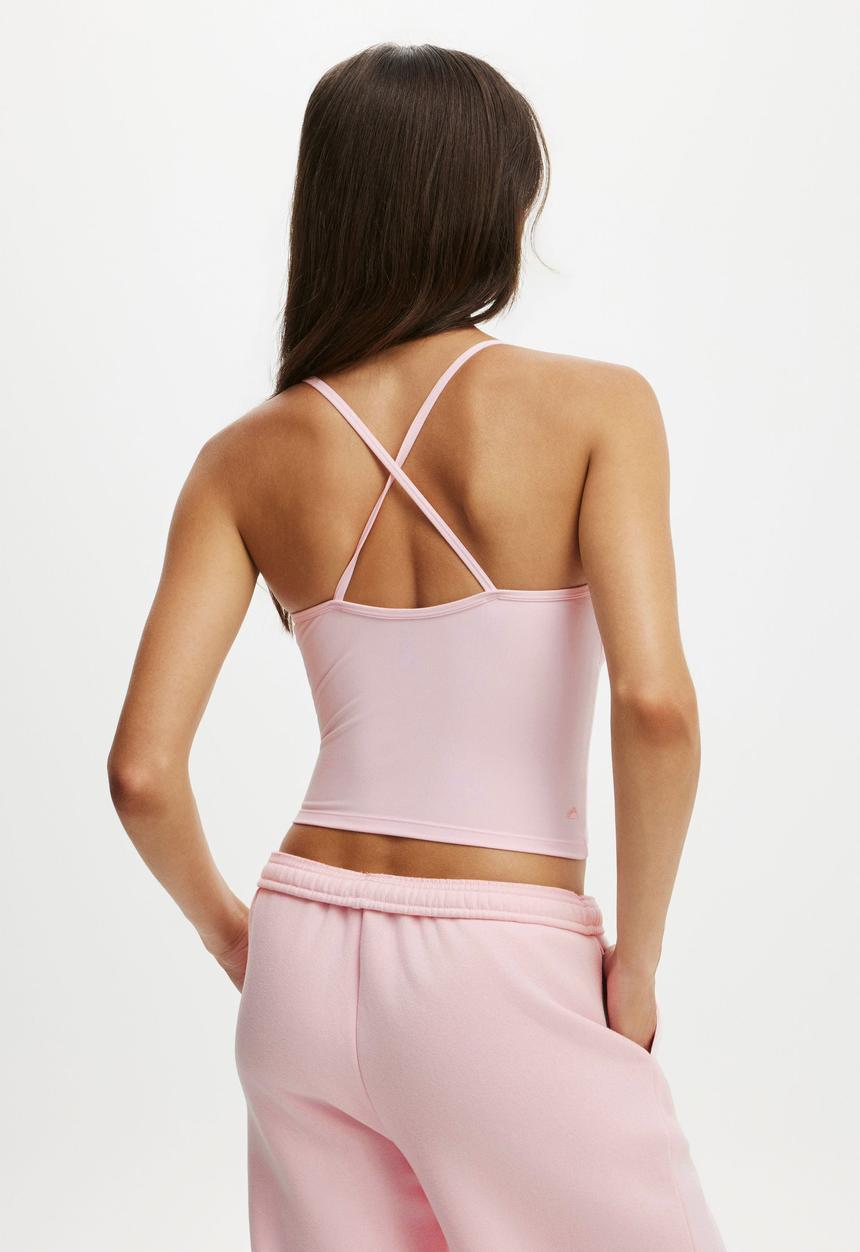 Cotton On - Ultra Soft Tri Crossback Cami - Cherry Dream