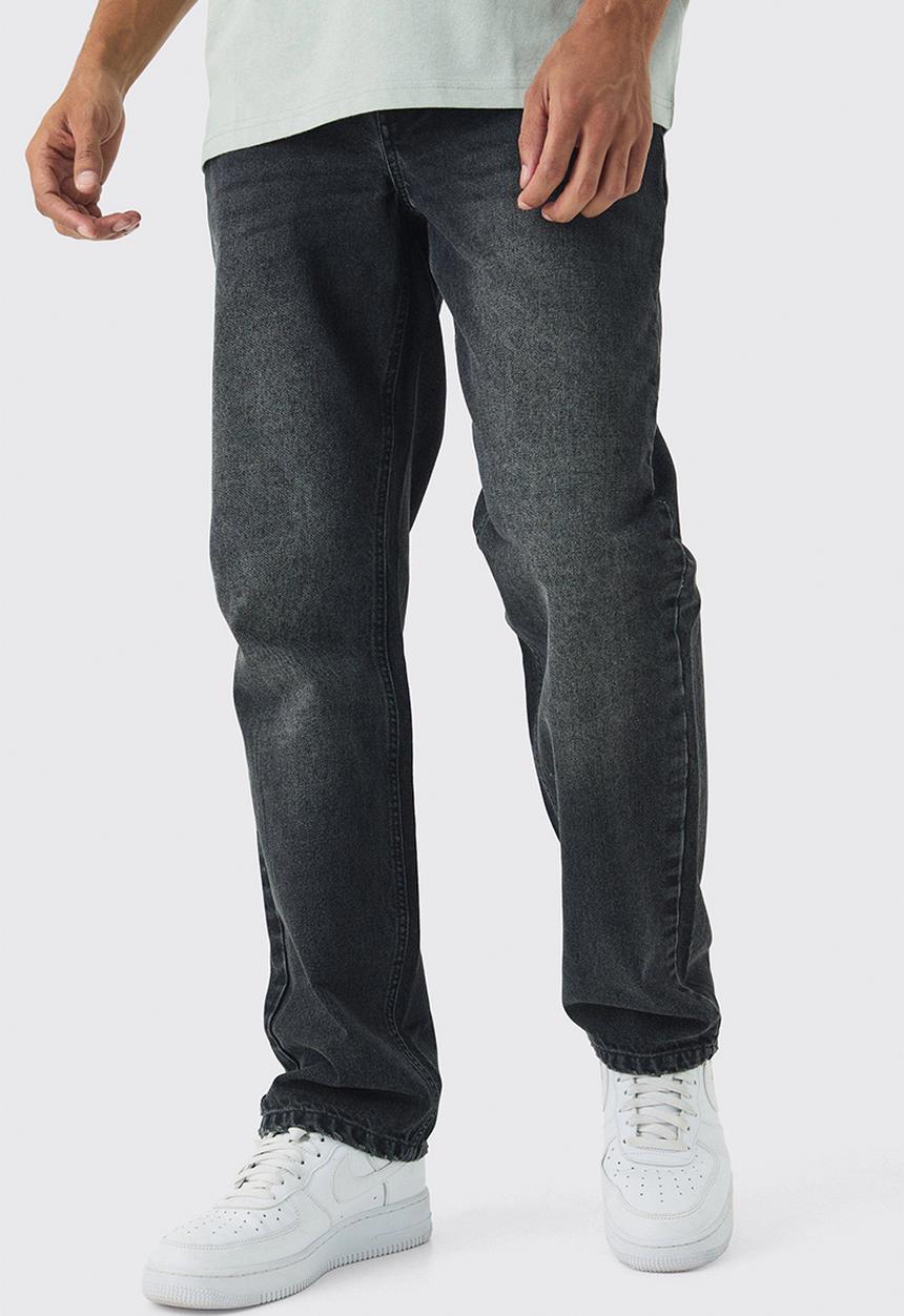 boohooMAN - Relaxed Rigid Jean In Washed Black - Washed Black