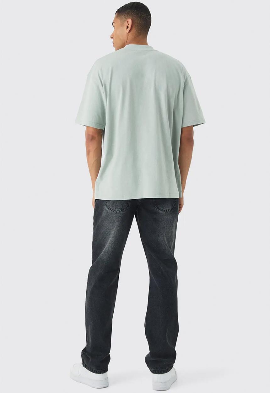 boohooMAN - Relaxed Rigid Jean In Washed Black - Washed Black