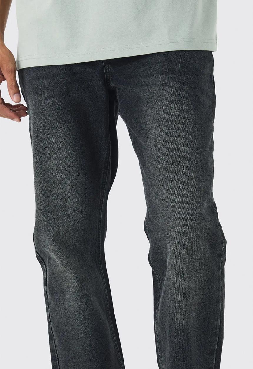 boohooMAN - Relaxed Rigid Jean In Washed Black - Washed Black