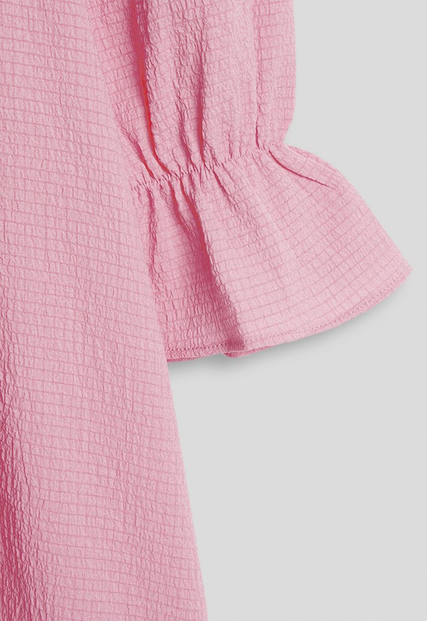 Pop Candy - Ruched bust dress with silk lace-up detail - pink