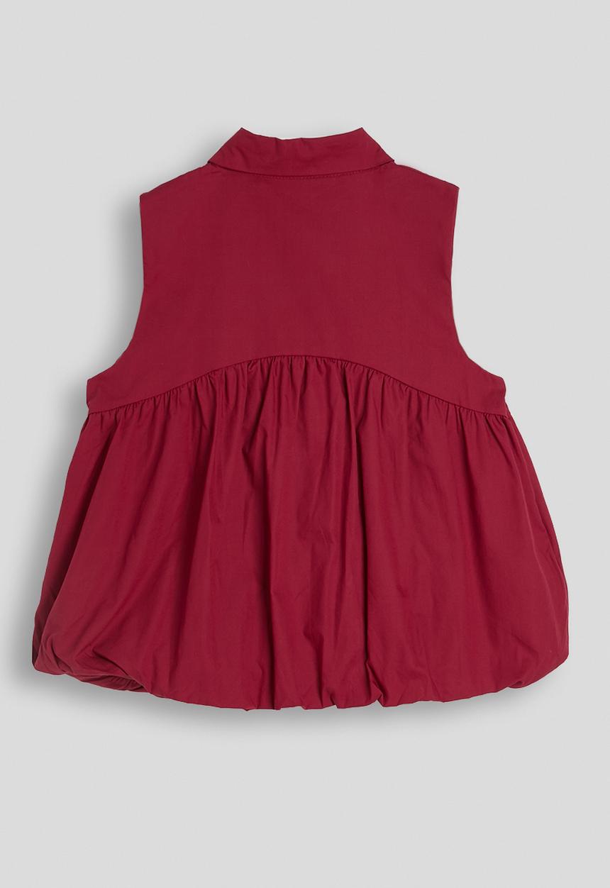 Pop Candy - Sleeveless bubble shirt - dark red