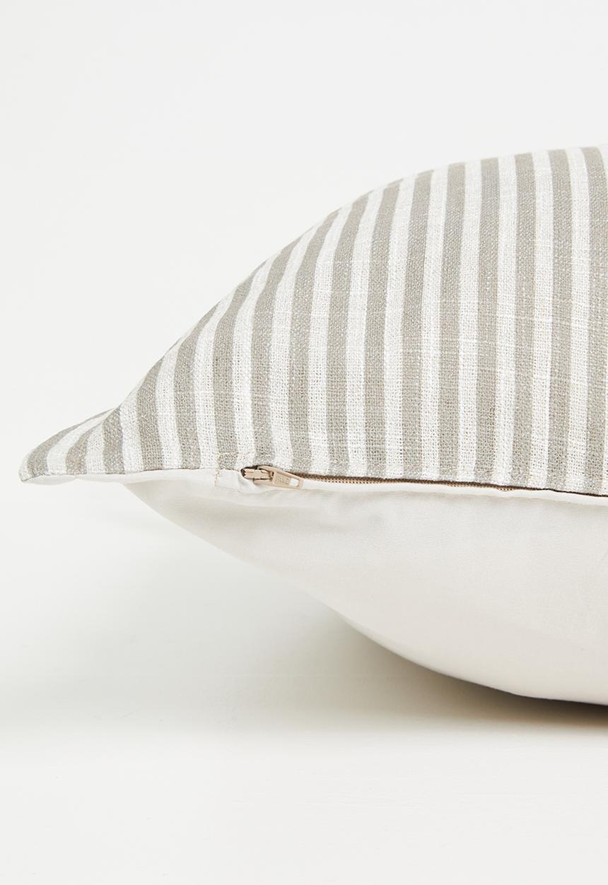 Grey Gardens - Beige Stripe - Cushion Cover