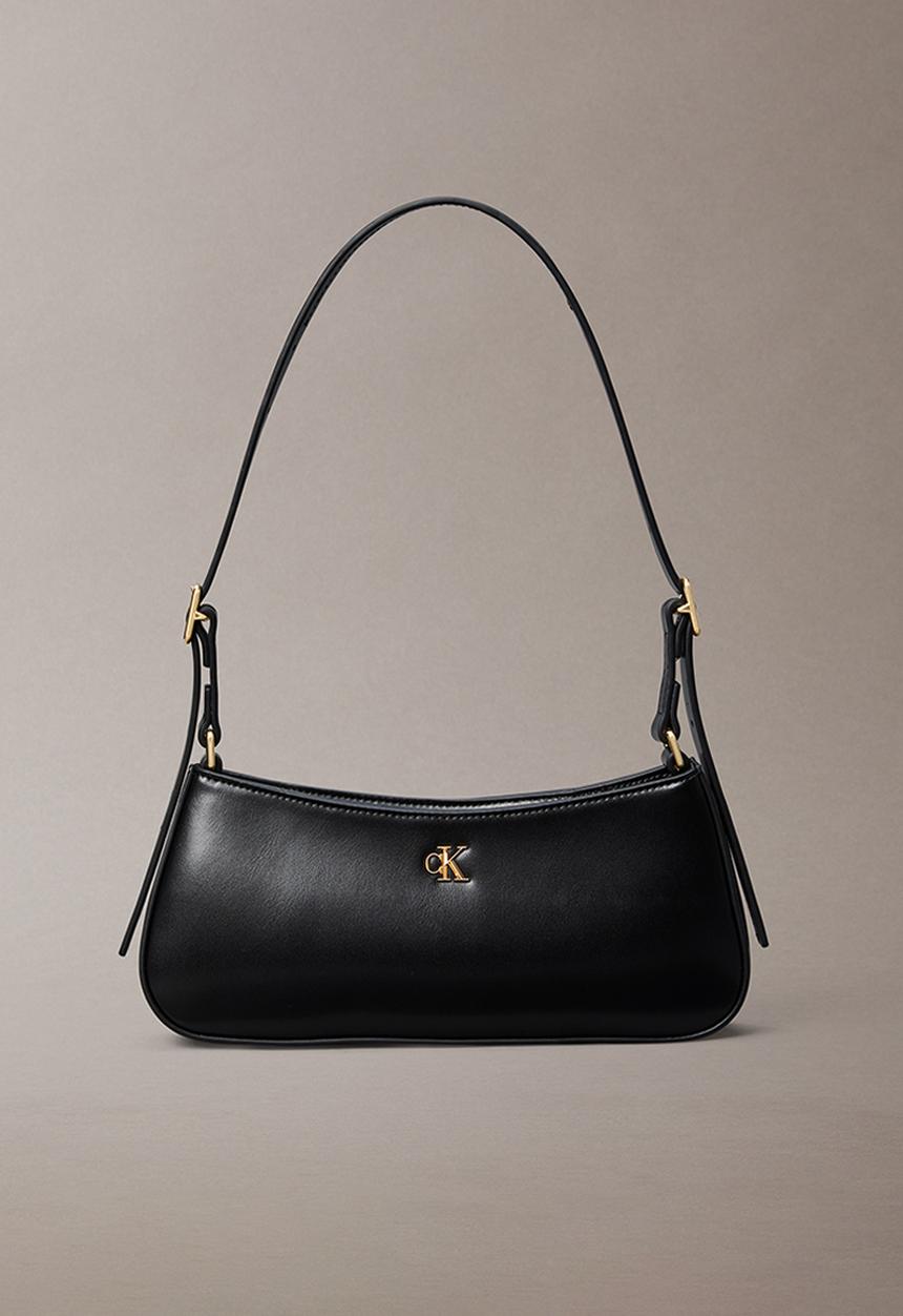 Calvin Klein - Ck small shoulder bag- black / antique light gold
