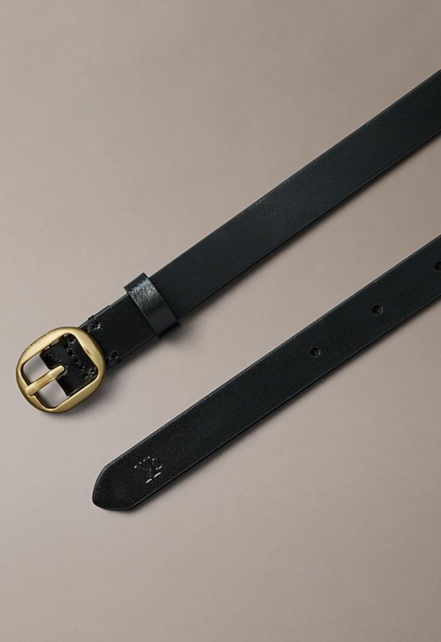 Calvin Klein - Round buckle metal ck tip 20mm- black / antique light gold