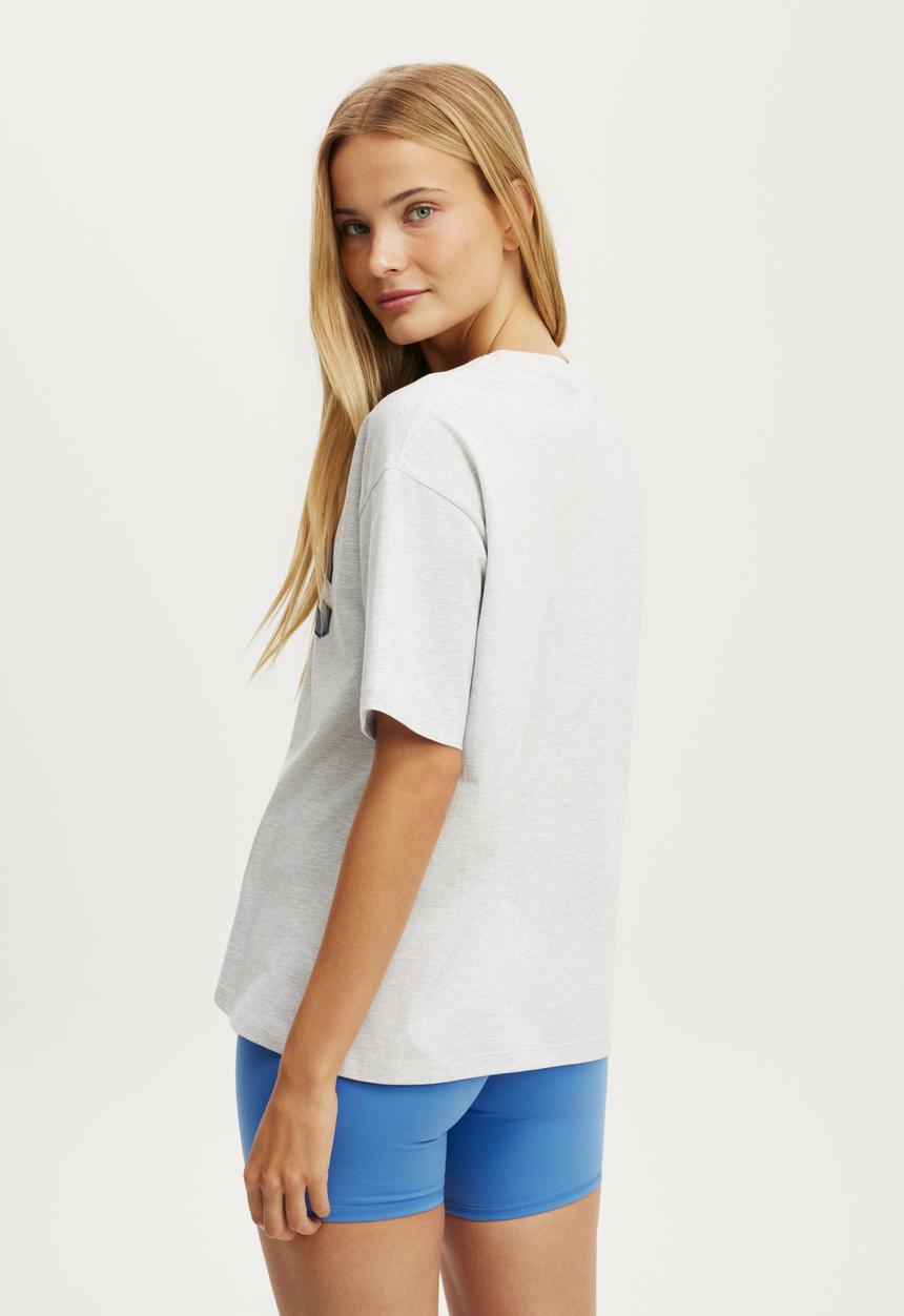 Cotton On - Active Graphic Tee - Light Grey Marle/Body Bwc
