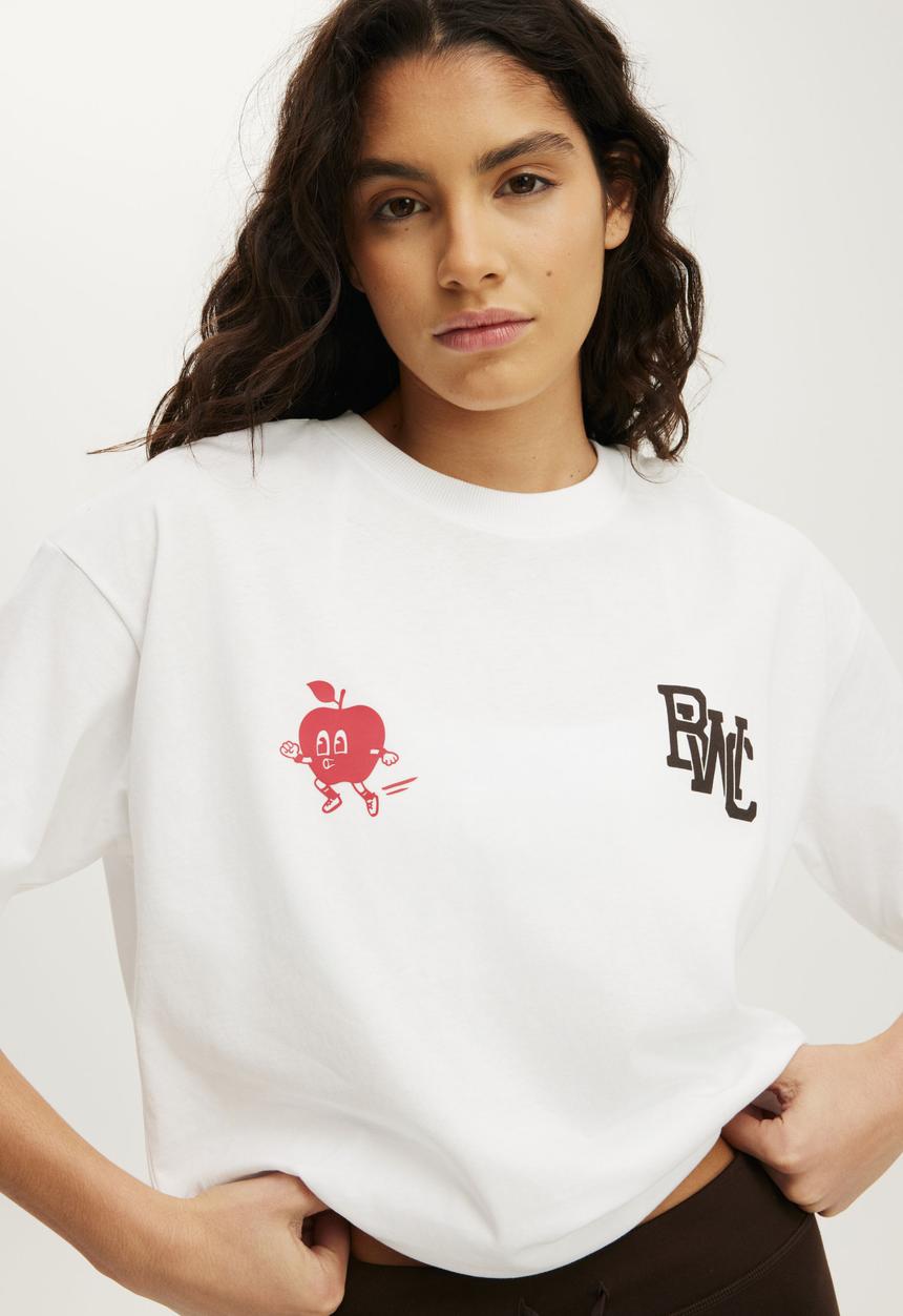 Cotton On - Active Graphic Tee - White/Collegiate