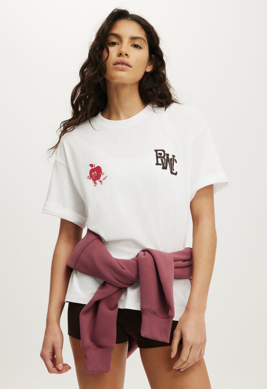 Cotton On - Active Graphic Tee - White/Collegiate