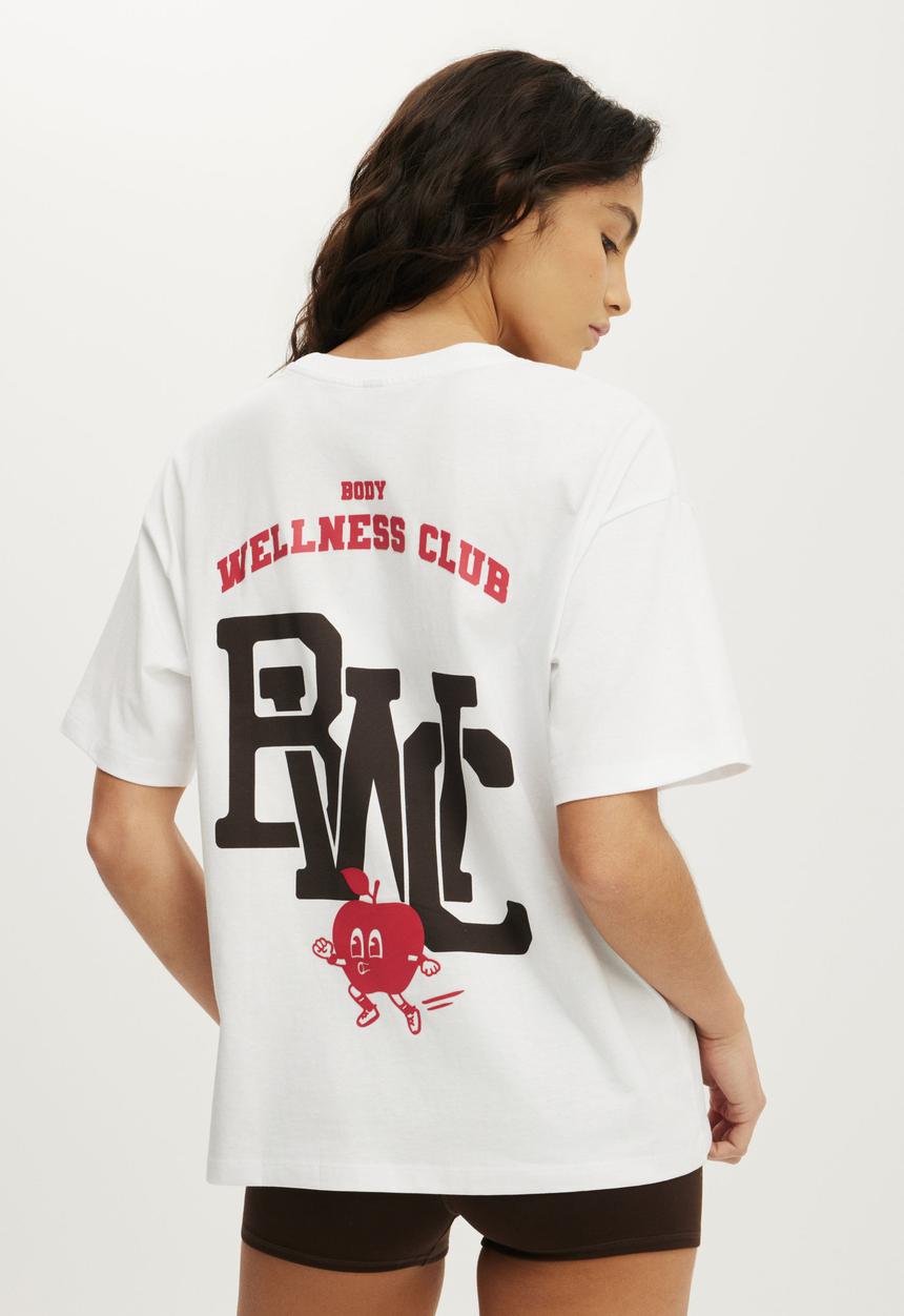 Cotton On - Active Graphic Tee - White/Collegiate