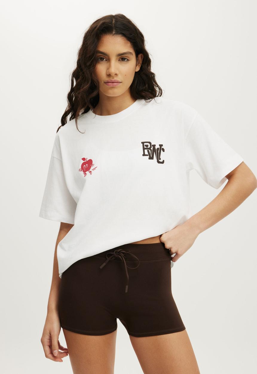 Cotton On - Active Graphic Tee - White/Collegiate