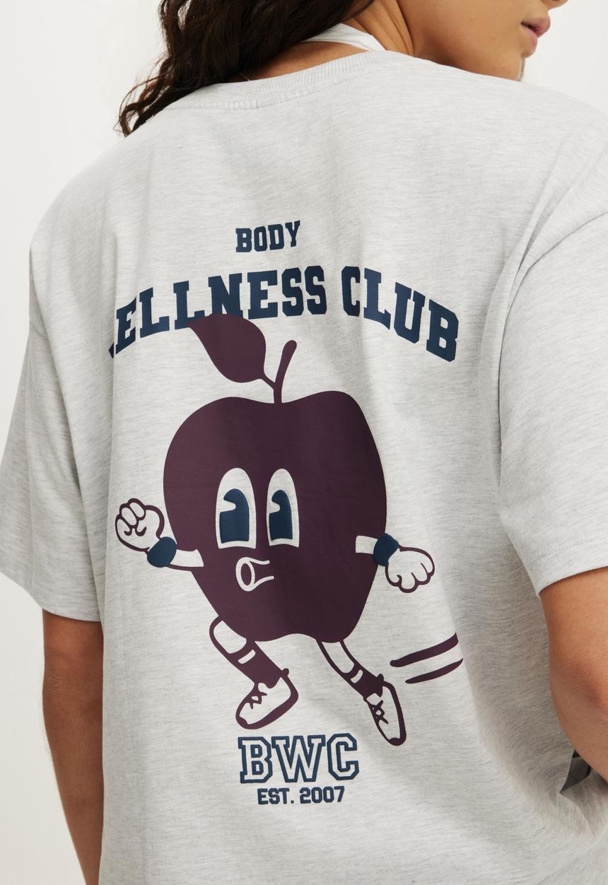 Cotton On - Active Graphic Tee - Light Grey Marle/Collegiate