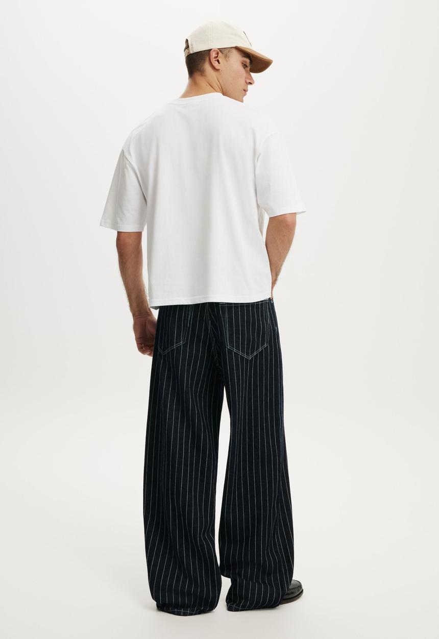 Cotton On - Super Baggy Jean - Pinstripe Blue 