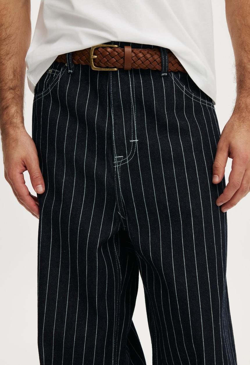 Cotton On - Super Baggy Jean - Pinstripe Blue 