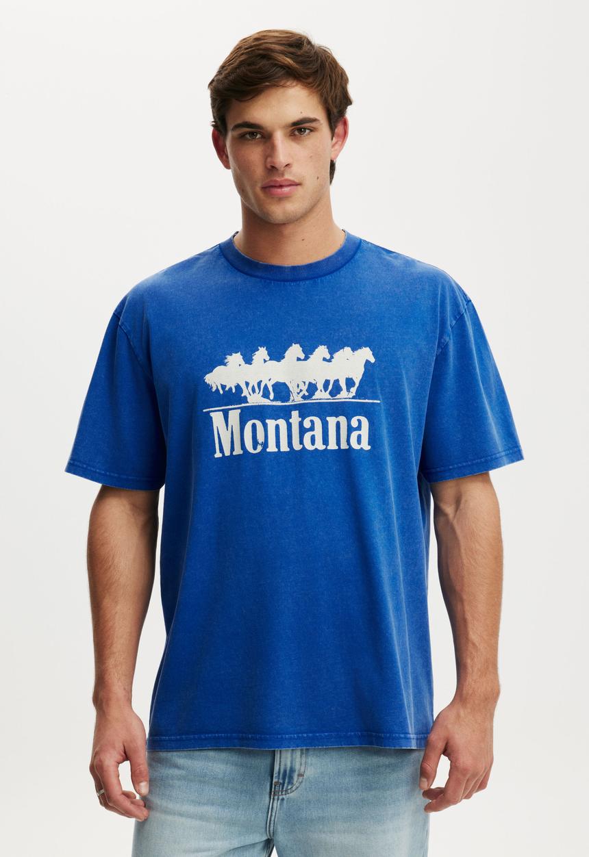 Cotton On - Everyday Fit Graphic T-shirt - Royal Blue/Montanna