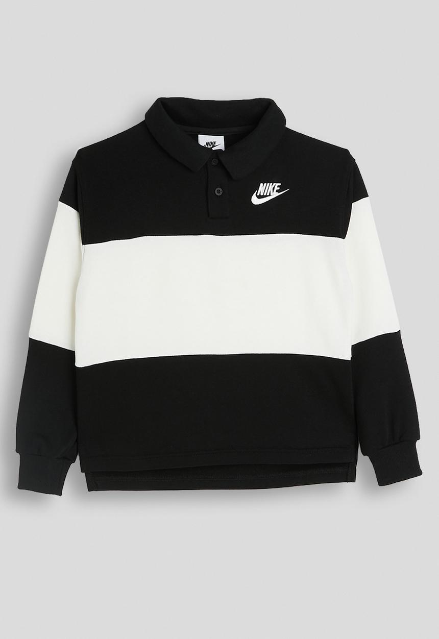 Nike - Nkn Club Ft Lbr Ls Rugby Polo - Black