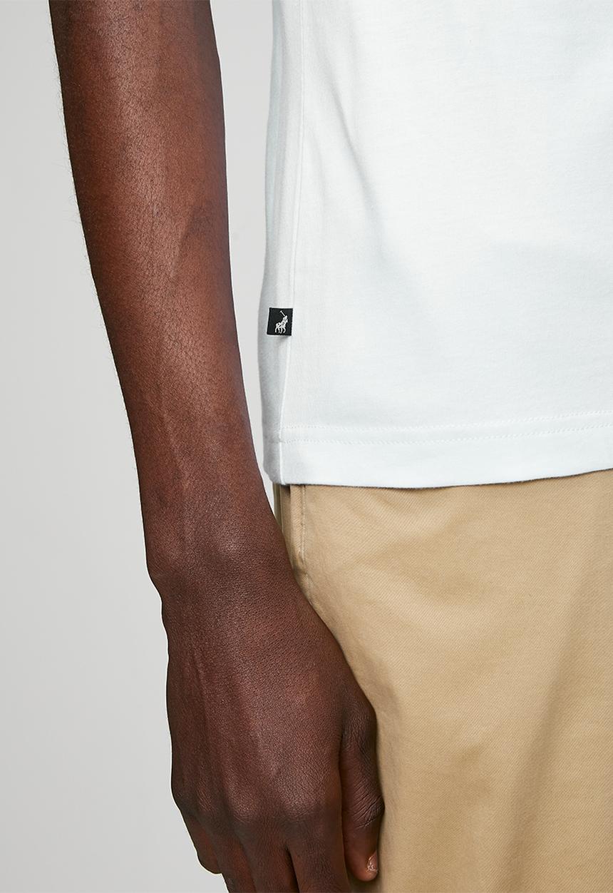 POLO - Printed Houndstooth Short Sleeve Tee - White