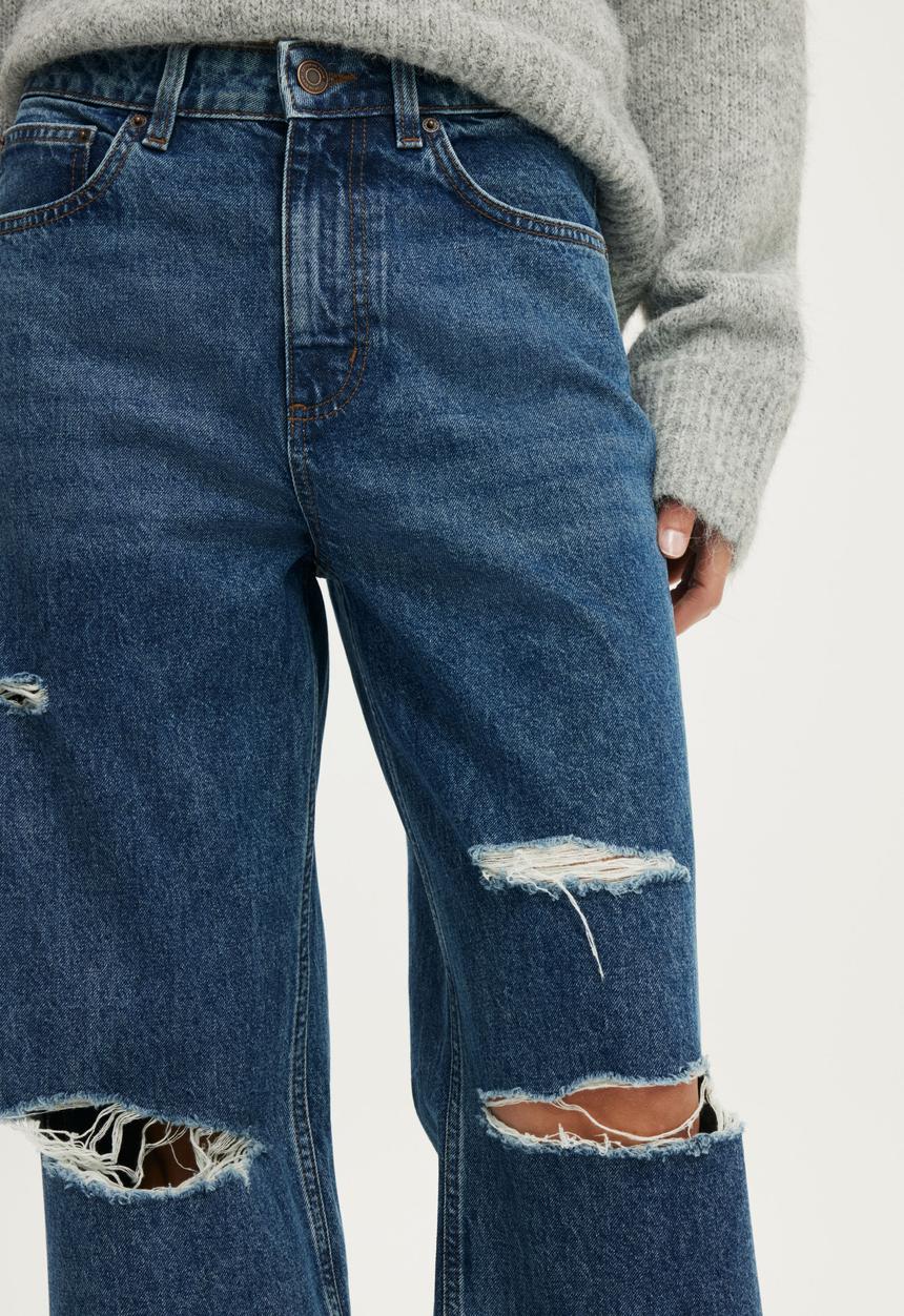 Cotton On - 91 Straight Jean - Harbour Blue Ripped