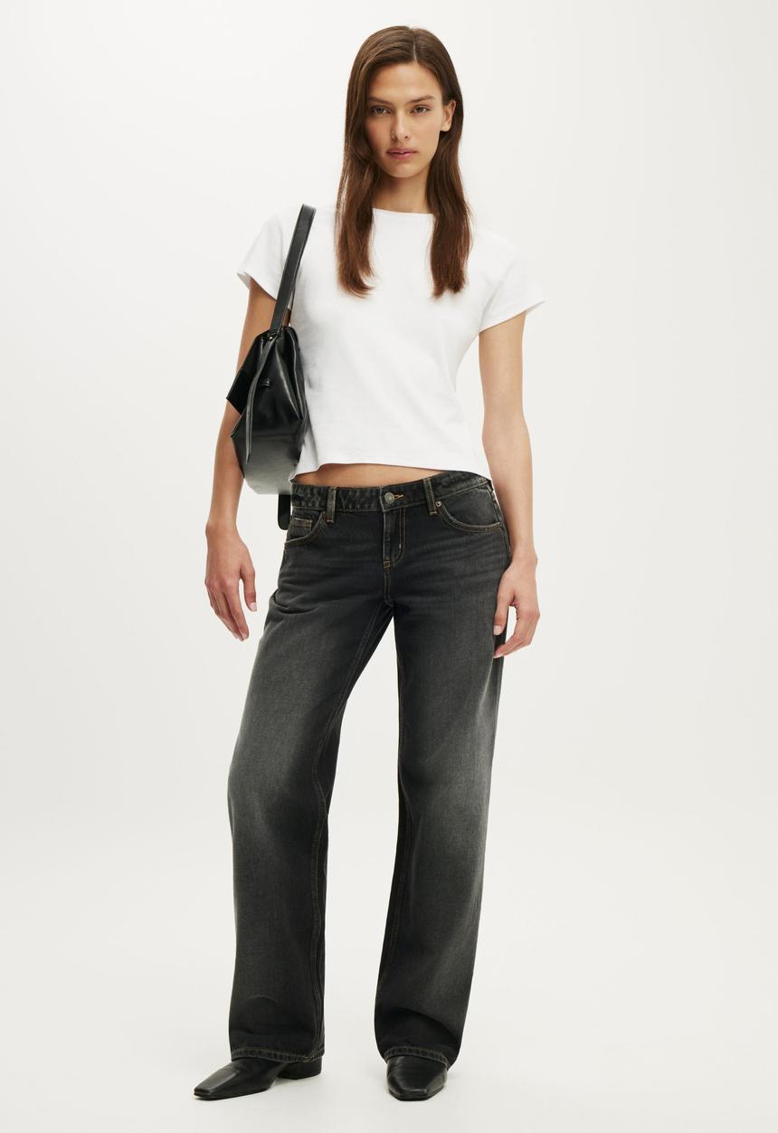 Cotton On - Low Rise Straight Jean - Drift Black