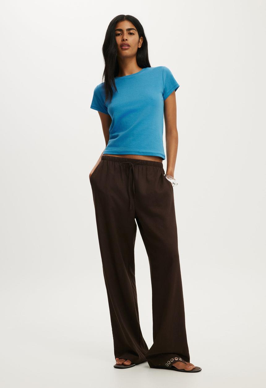 Cotton On - Haven Wide Leg Pant - Dark Oak