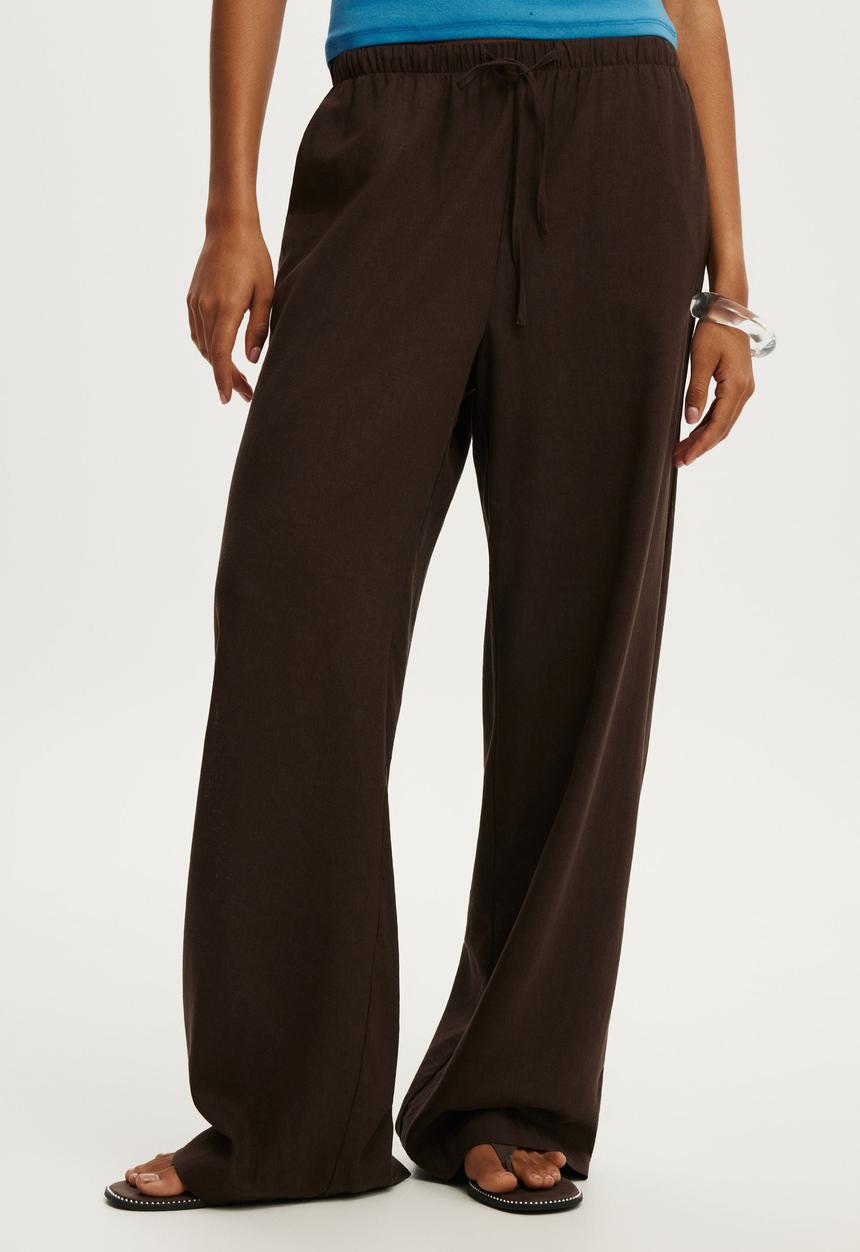 Cotton On - Haven Wide Leg Pant - Dark Oak