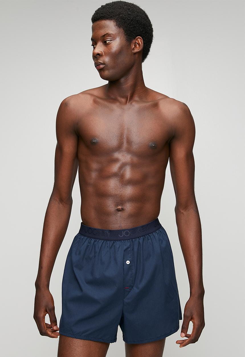 Jockey - 2Pk Loe Woven Boxer Shorts - Blue Multi